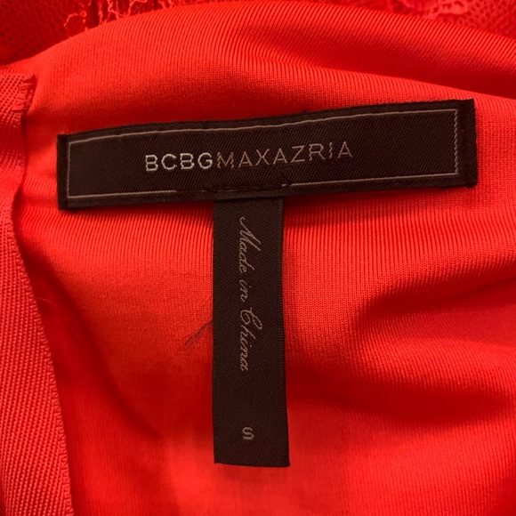 BCBG MAX AZRIA WILLA POPPY RED LACE DRESS - Picture 7 of 8